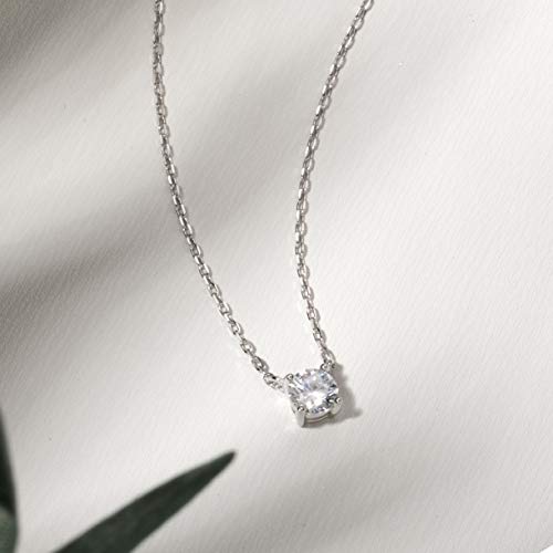 S.Leaf Diamond Necklace Pendant Cubic Zirconia Tennis Necklace Solitaire Choker Necklace for Women Sterling Silver Birthday Gifts for Women - Image 4