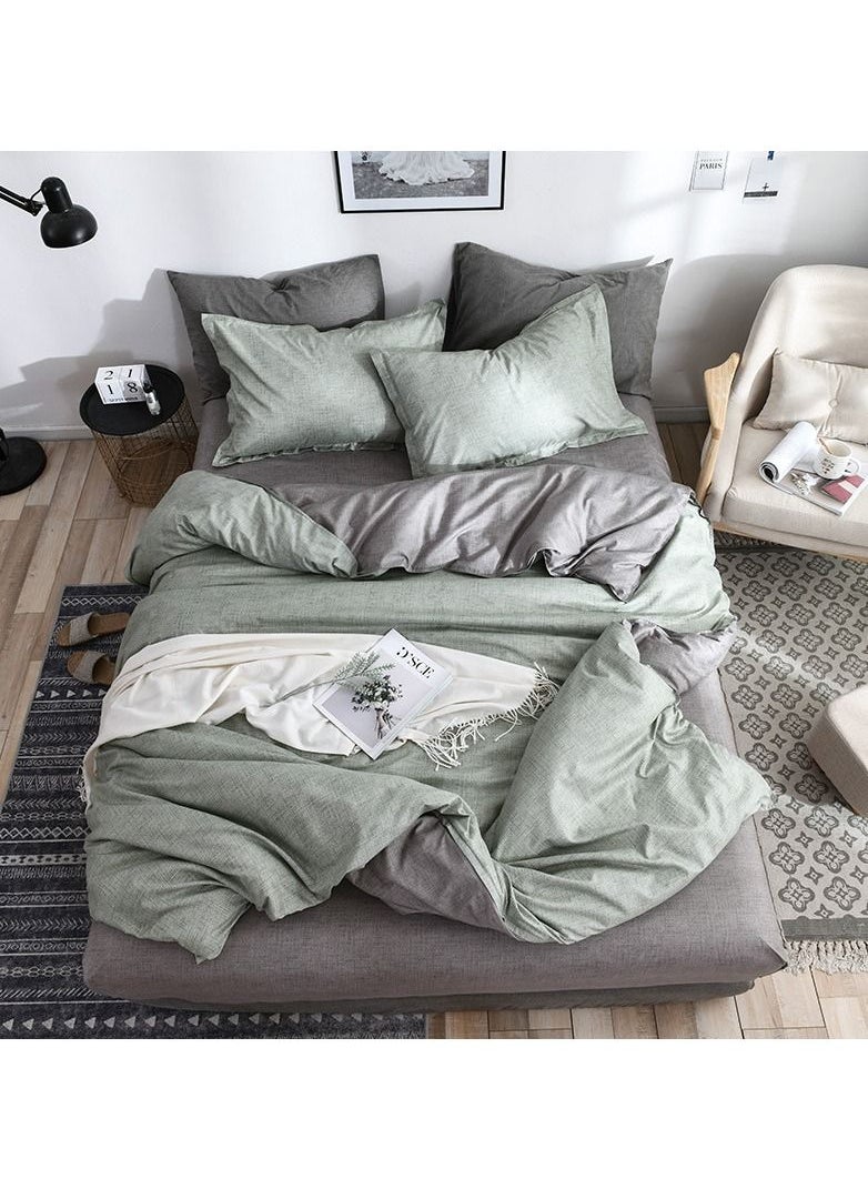 Occuwzz - 4 Piece Bedding Set Sheet set Luxurious Cotton and Soft Microfiber with 1 Duvet/Quilt Cover And 1 Flat sheet And 2 Pillowcases Queen 2.2*2.4m - Image 1
