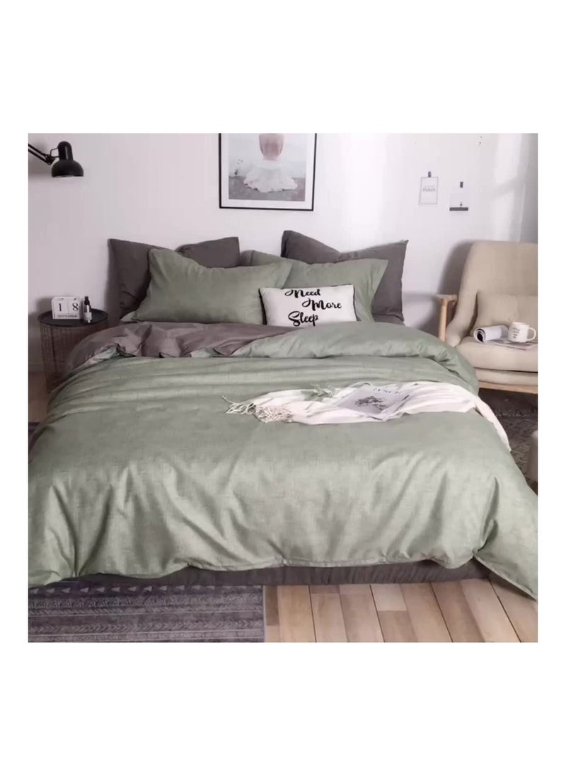 Occuwzz - 4 Piece Bedding Set Sheet set Luxurious Cotton and Soft Microfiber with 1 Duvet/Quilt Cover And 1 Flat sheet And 2 Pillowcases Queen 2.2*2.4m - Image 1