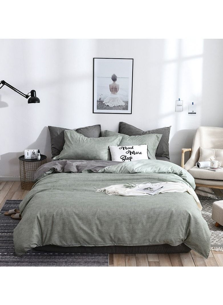 Occuwzz - 4 Piece Bedding Set Sheet set Luxurious Cotton and Soft Microfiber with 1 Duvet/Quilt Cover And 1 Flat sheet And 2 Pillowcases Queen 2.2*2.4m - Image 1