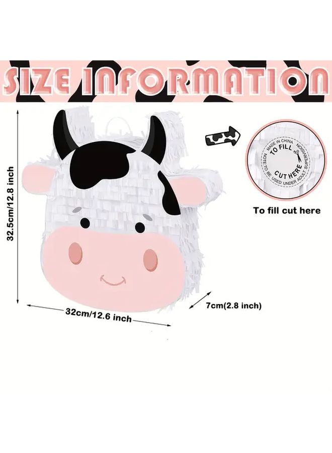 Cow Pinata Bundle For Party Games With Blindfold Bat And Confetti The Cow - Image 2