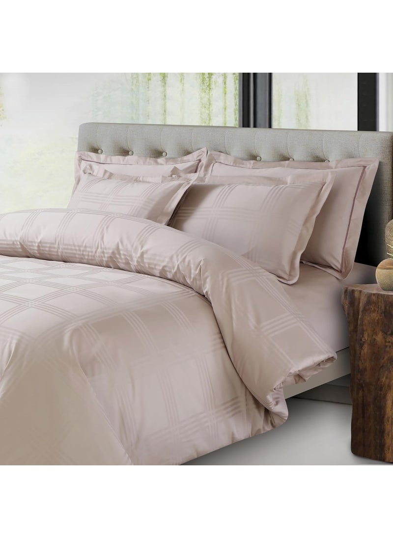 Malako Malako Amalfi Jacquard Beige 100 Cotton Super King Size Duvet CoverQuilt Cover  - Image 3