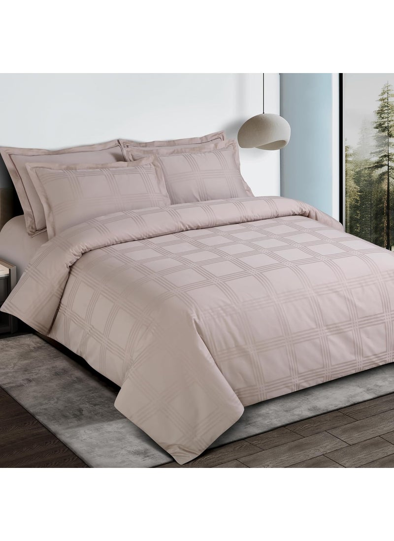 Malako Malako Amalfi Jacquard Beige 100 Cotton Super King Size Duvet CoverQuilt Cover  - Image 1