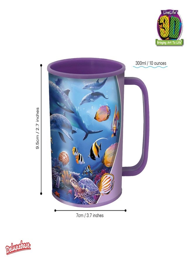3D LiveLife Drinking Cup - Seahorse kingdom from Deluxebase. Lenticular 3D Ocean Plastic Tumbler, 10 fl oz BPA-Free Reusable Drinkware. Animal Themed Cup and Durable Party Favour Gift - Image 4