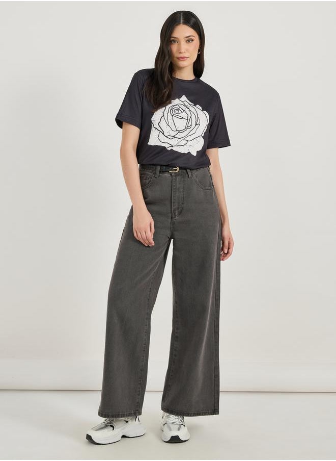 Styli Graphic Print Short Sleeve Regular Fit T-Shirtâ€‹  - Image 2