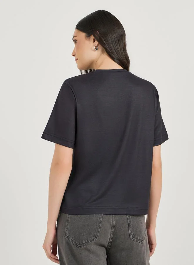 Styli Graphic Print Short Sleeve Regular Fit T-Shirtâ€‹