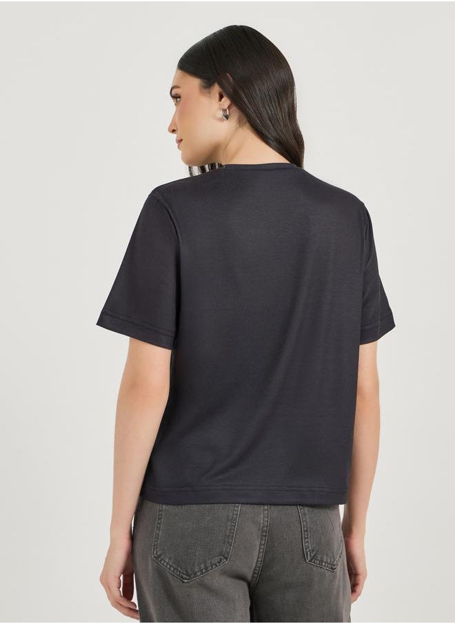 Styli Graphic Print Short Sleeve Regular Fit T-Shirtâ€‹  - Image 5