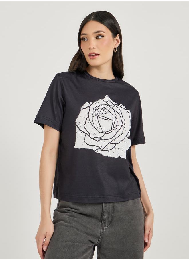Styli Graphic Print Short Sleeve Regular Fit T-Shirtâ€‹  - Image 3