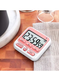Bukela Digital Kitchen Timer with Mute/Loud Alarm Switch ON/Off Switch, 24 Hour Clock & Alarm, Memory Function Count Up & Count Down for Kids Teachers Cooking, Large LCD Display, Strong Magnet (Pink)  - Image 5