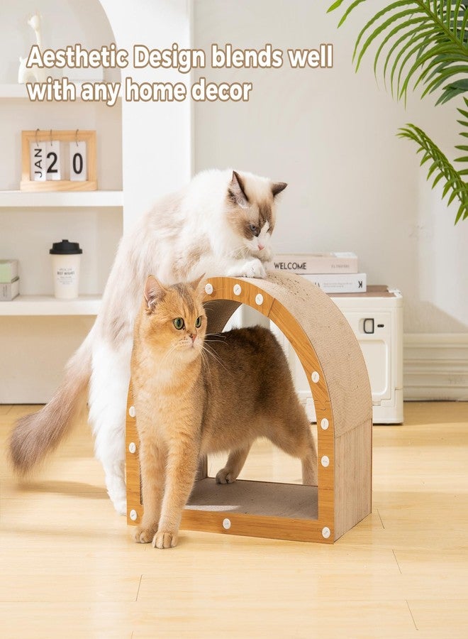 Avont Cardboard Cat Scratcher House, Kitten Scratching Tunnel Board, Modern Scratch Pad for Indoor Cats, Durable Corrugated Cardboard Scratcher for Kitty - Image 2