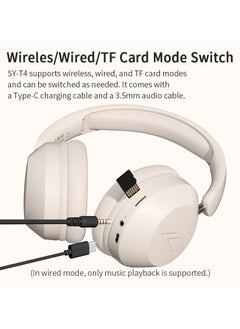 GNAFOTU Over The Head Headphones | 300mAh Wireless BT Headsets Over Ear - Multifunctional BT HiFi Stereo Headphone, Work Noise Cancelling Headphone for Long Playtime  - Image 2