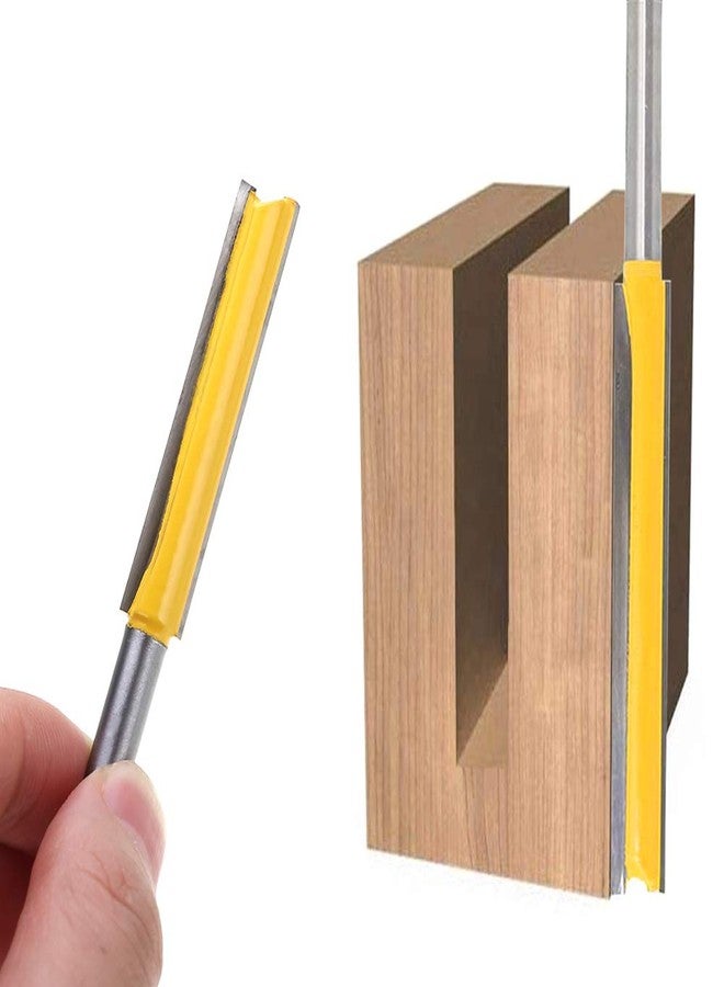 Mesee Set of 2 Pieces Extra Long Straight Router Bit Set, 1/4-Inch Shank Double Flute Straight Grooving Bits Trimming Cutter Woodworking Milling Tools with 2" & 3" Cutting Height - Image 4