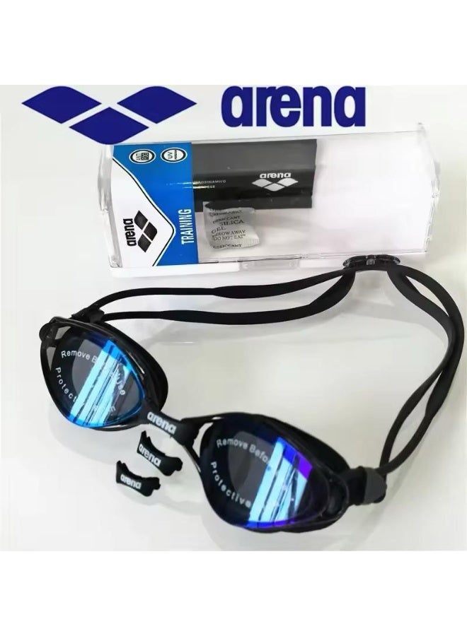 أرينا نظارة سباحة بعدسات عاكسة مع علبة حماية و 3 مقاسات أنف قابلة للتركيب أسود - Image 1