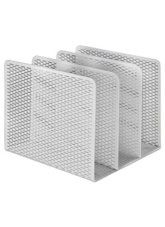 Art20009Wh Urban Collection Punched Metal File Sorter Three Sections 8 X 8 X 7 1/4 White