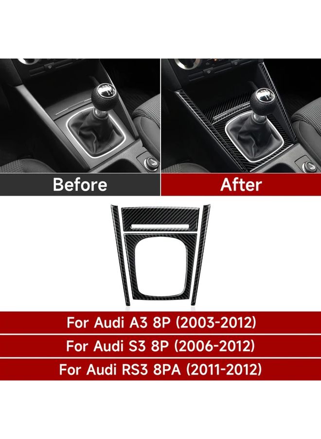 Carbon Fiber Interior Car Gear Shift Panel Sticker Decals For Audi A3 8P S3 8P RS3 8PA 2003 2012 Accessories Black Left Hand Drive - Image 1