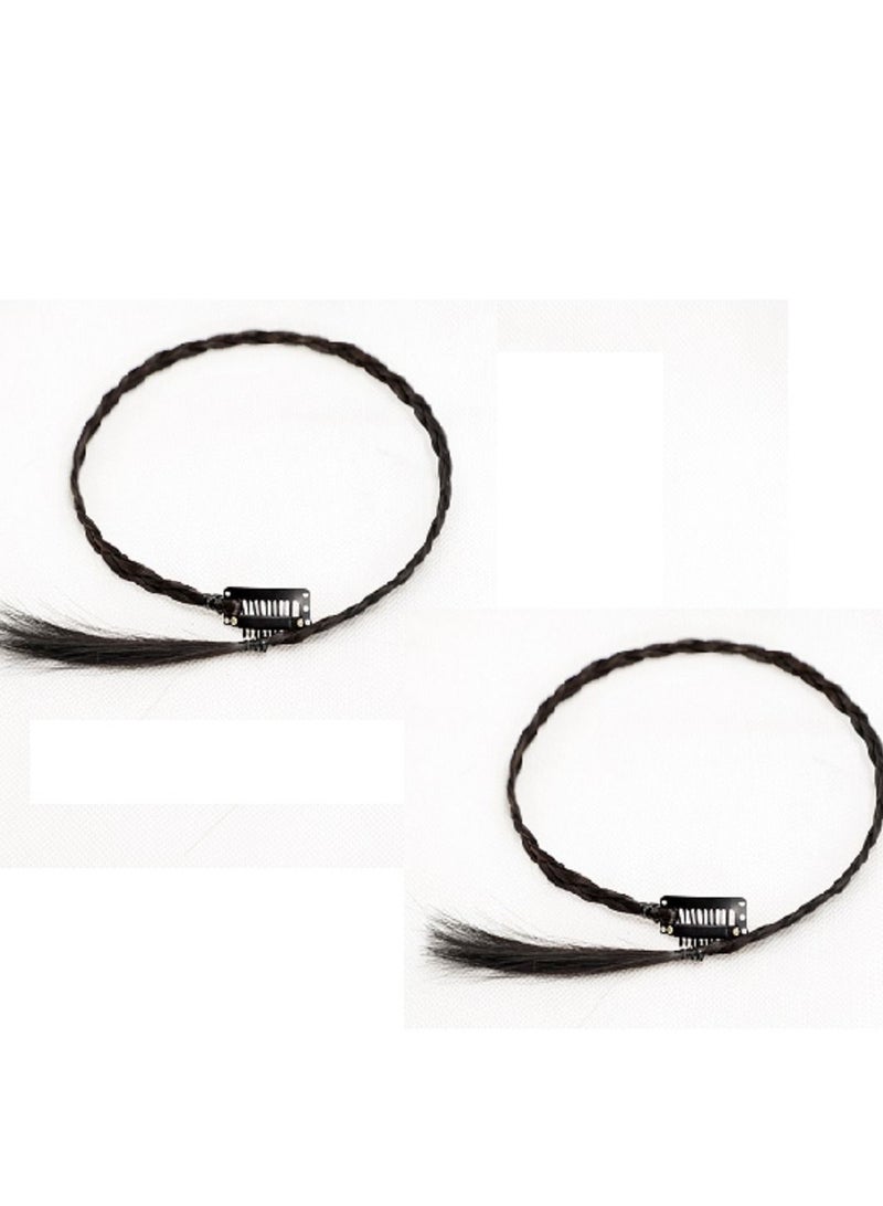 general 2 pieces of naturally dyed wig pieces dirty braid hanging ear Fried Dough Twists wig braid - Image 2