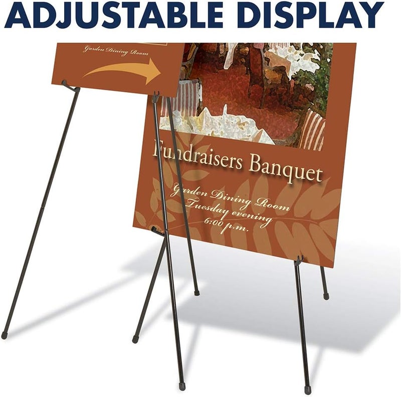 Quartet Instant Easel 64 Stand Supports 10 lbs HeavyDuty Tripod Base Powder Coated Steel Material Collapsible Black 27E - Image 5