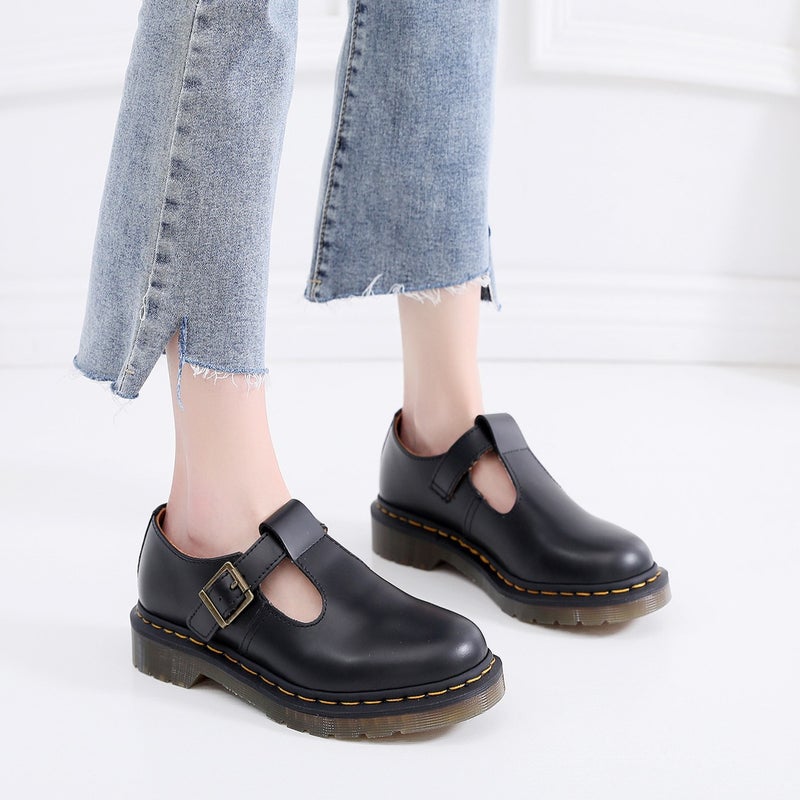 T-Strap Mary Jane Shoes Genuine Leather Low-Top Small Leather Shoes Women'S British Style Fashion Student Casual Dml Sole - Image 3
