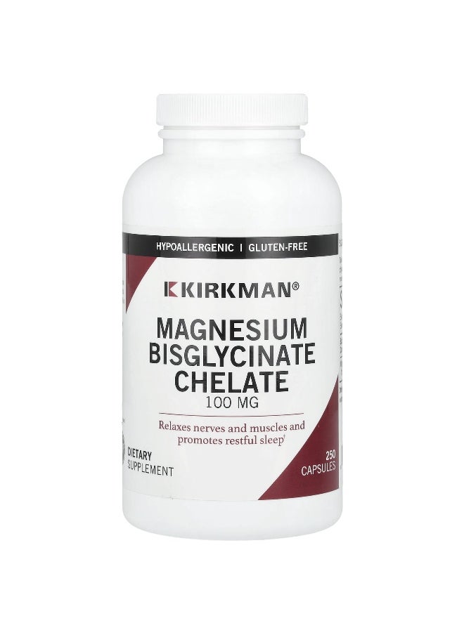 Kirkman Labs Kirkman Labs, Magnesium Bisglycinate Chelate, 100 mg, 250 Capsules  - Image 1