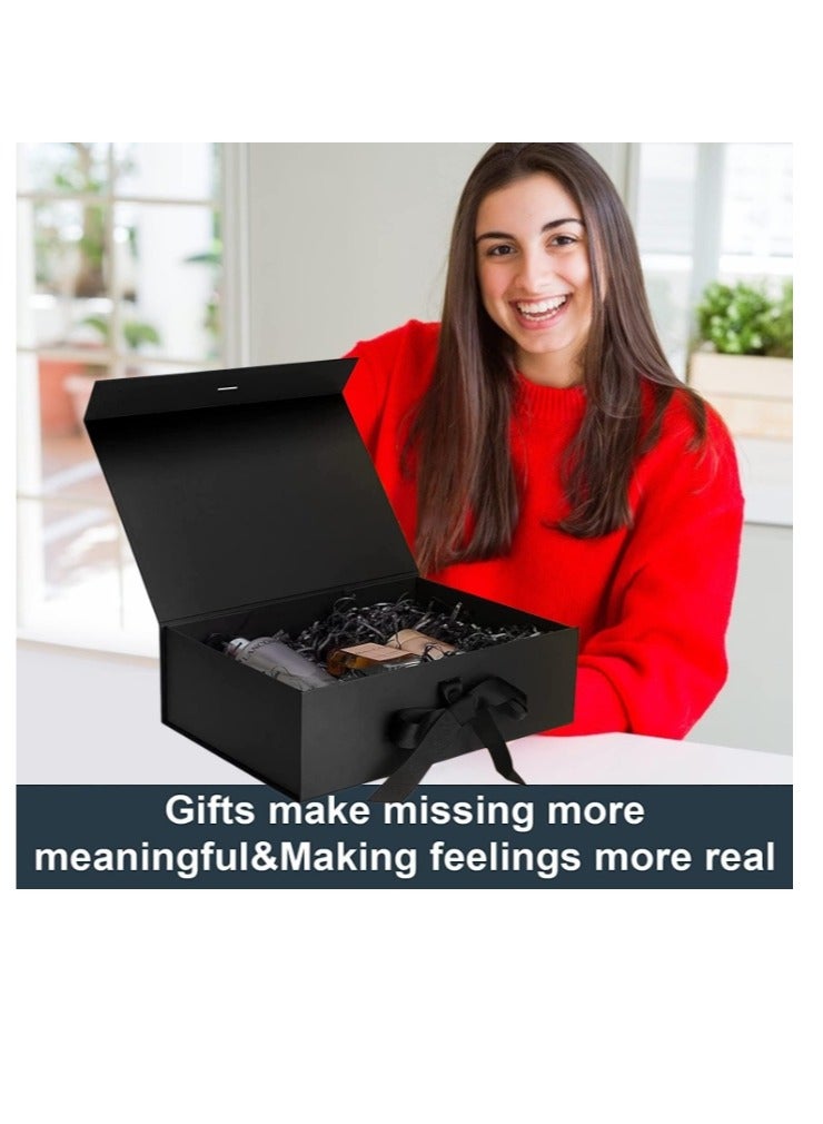 Luxury Magnetic Gift Box, Black Large Gift Box with Ribbon,Folding Gift Boxes for Presents With Lid, Suitable for Festival, Birthday, Anniversary, - Image 3
