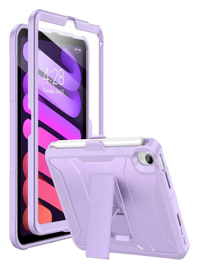 Soke Case for iPad Mini 7 (A17 Pro) 2024/ Mini 6 2021 8.3 Inch,with Built-in Screen Protector and Kickstand, Rugged Full-Body Protective Cover for Apple Mini 7th/6th Generation - Violet - Image 1