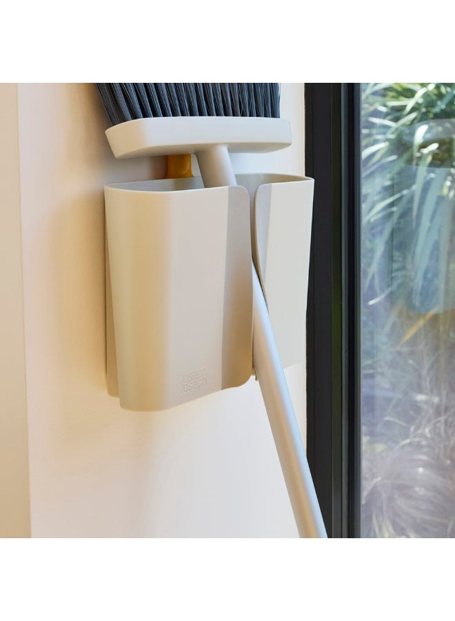 Joseph Joseph CleanTech Wall-Mounted Adjustable Long Handle Broom Sweeper with Dust-Shield Storage - Image 4