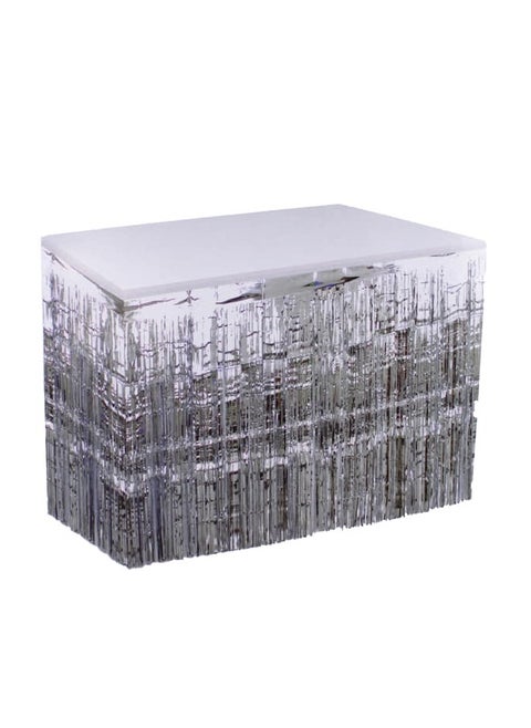 Metallic Table Skirt  76cmX4.27mt silver clr