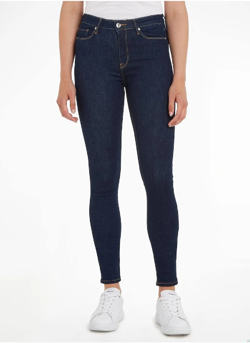 TOMMY HILFIGER Women's Como Heritage Skinny Fit Jeans, Navy