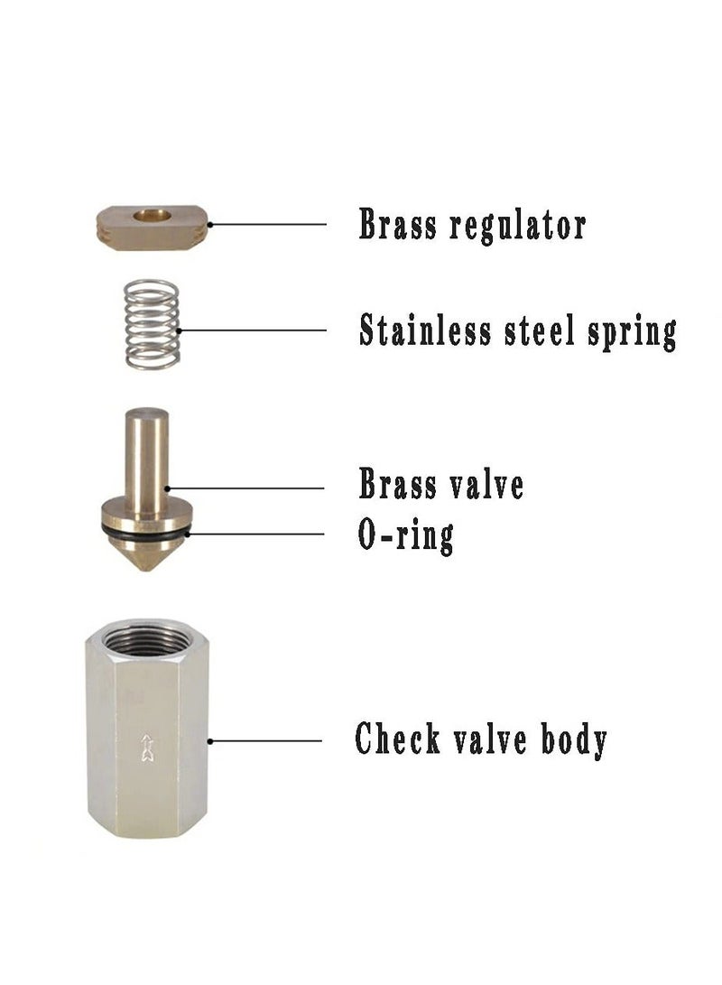 2 Pcs Air Check Valve G1/4 Inch Female Threaded Full Ports One Way Silver Water Brass Non-Return Check Valve - Image 2