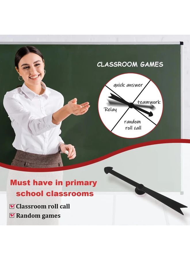Large Black Suction Cup Spinner With White Tip Arrow For Classroom Whiteboard Game - Image 4
