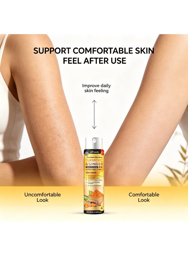 Ximonth Turmeric & Ginger Bone Care Spray with Piperine, Premium Ultra Pure Formula, 20ml Bottle, Convenient Spray Application, Compact Design for Everyday Personal Care and On-the-Go Use - Image 5