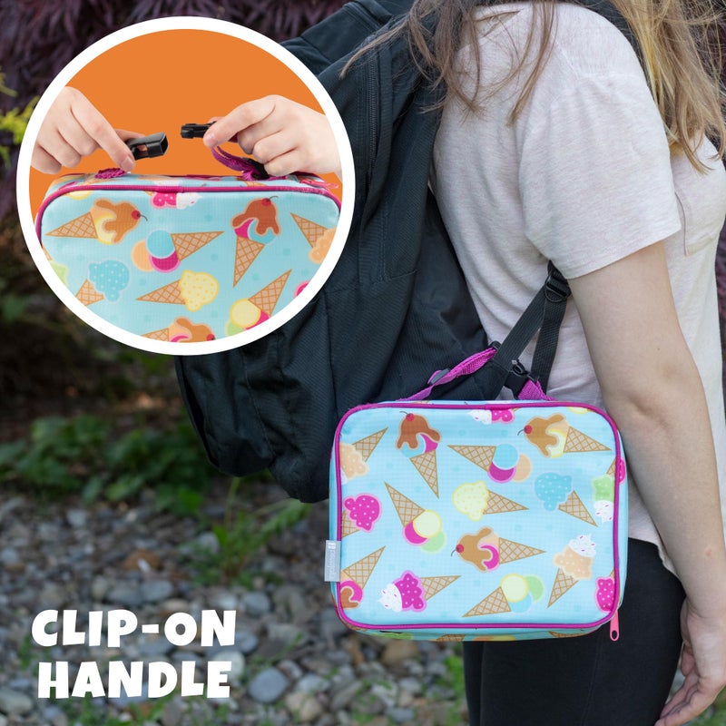 Bentology Insulated Lunch Bag for Kids & Adults- Reusable Thermal Sleeve w Clip on Handle- Easy to Clean Water-Resistant Lunchbox Tote- Mini Cooler Bag for Work School, Picnic, Daycare- Back to School - Image 3