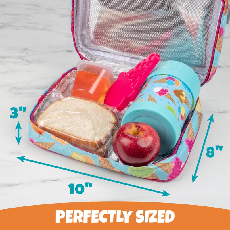 Bentology Insulated Lunch Bag for Kids & Adults- Reusable Thermal Sleeve w Clip on Handle- Easy to Clean Water-Resistant Lunchbox Tote- Mini Cooler Bag for Work School, Picnic, Daycare- Back to School - Image 4