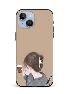 Protective Case Cover For Apple iPhone 15 Plus Sipping Design Multicolour