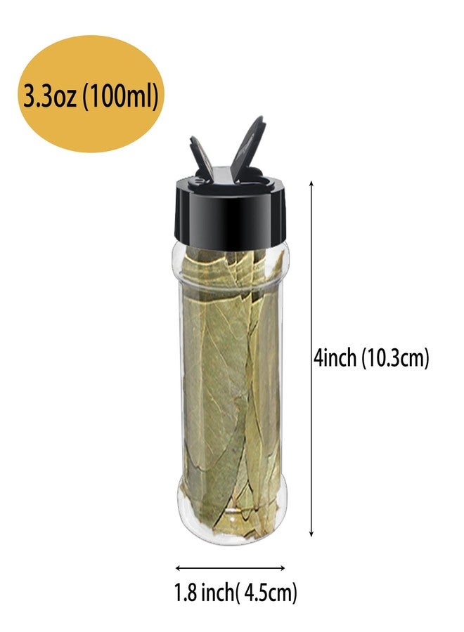suituts 24 Pack 3.3 oz Clear Plastic Spice Jars with Black Shaker Lids - Image 2