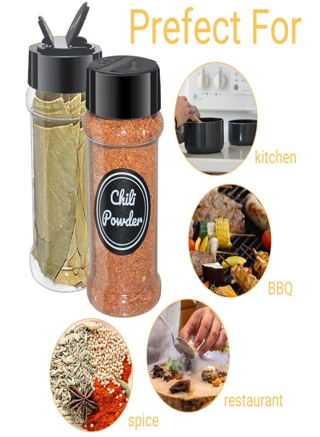 suituts 24 Pack 3.3 oz Clear Plastic Spice Jars with Black Shaker Lids - Image 5
