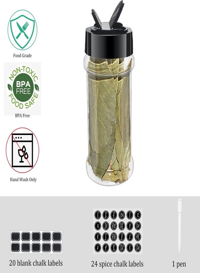 suituts 24 Pack 3.3 oz Clear Plastic Spice Jars with Black Shaker Lids - Image 4