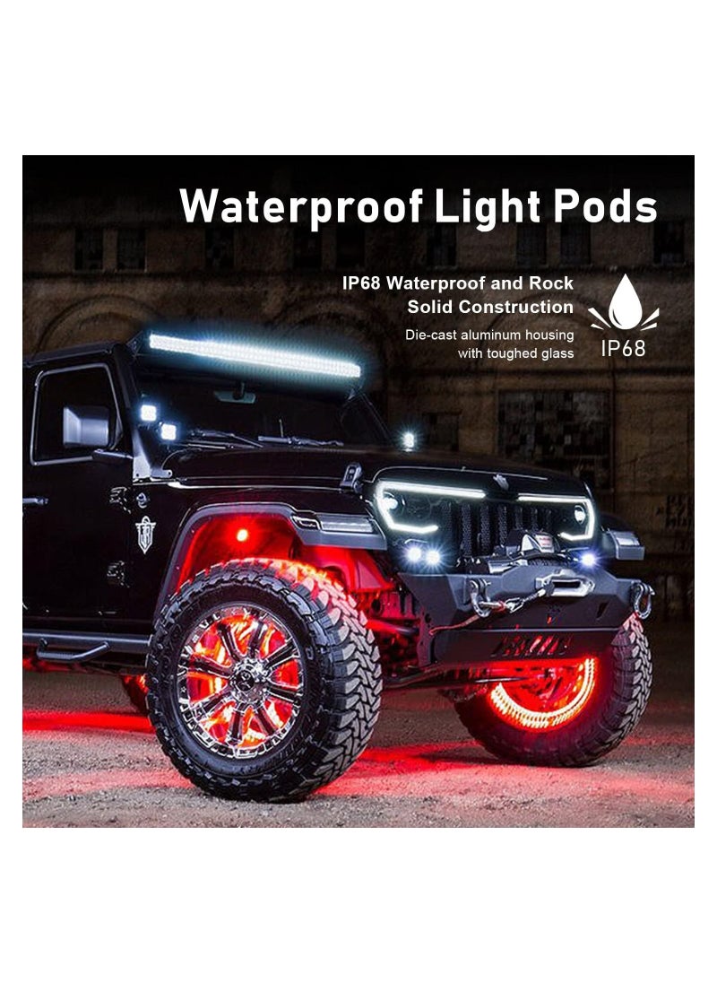 TBS DESIGN LED Rock Lights 4pcs Multicolor LED Lights Waterproof with APP BT 24 Key Controller Music Function for SUV ATV UTV  - Image 5