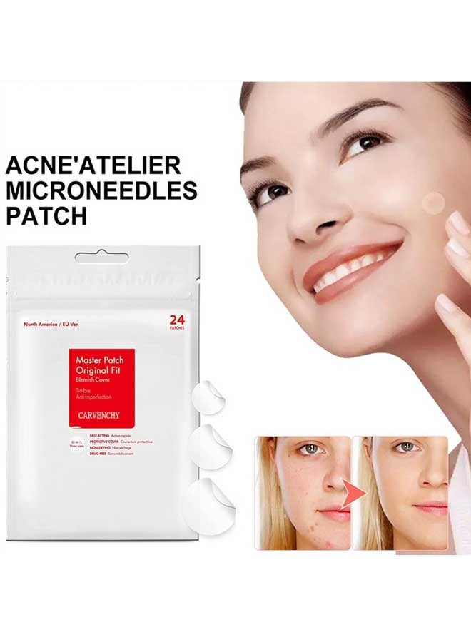 CARVENCHY 24 Patches Acne Pimple Master Patch ，Can Get Rid Of Acne Fast ，Invisible Isolation，Lighten Acne Marks，Soothes Red Acne，Suitable for all skin types - Image 1