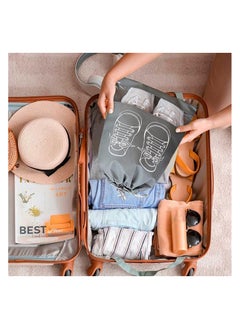 Generic 5Pcs Large Travel Storage Shoe Bag Waterproof Non-Woven with Rope for Men and Women  - Image 3
