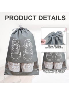 Generic 5Pcs Large Travel Storage Shoe Bag Waterproof Non-Woven with Rope for Men and Women  - Image 4