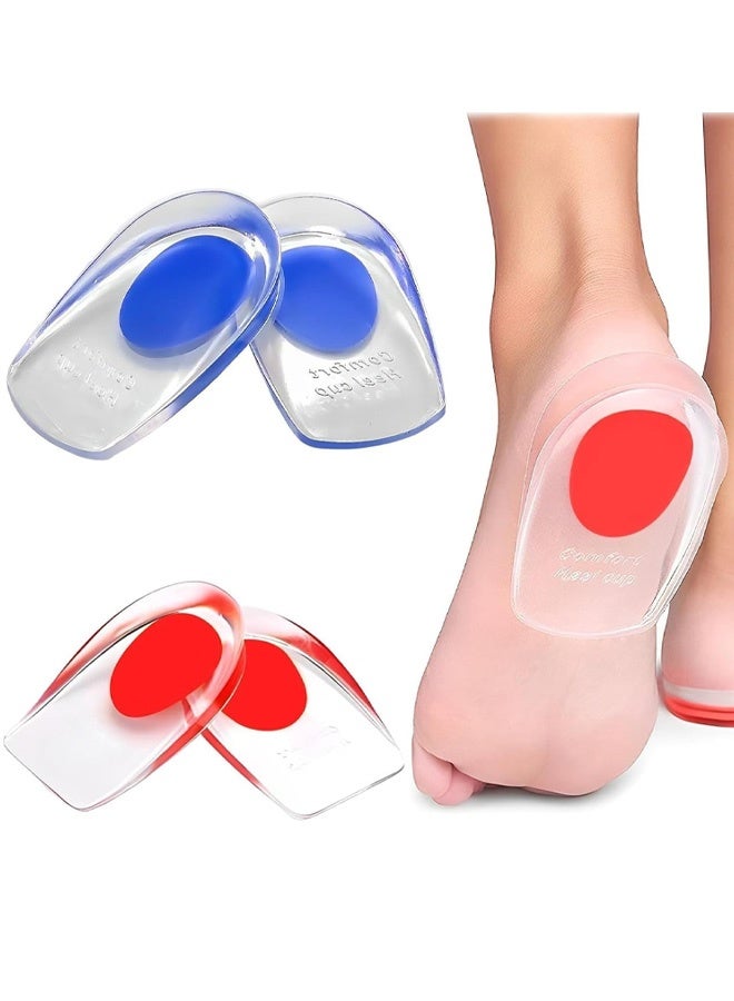 زوجان من وسادات جل للكعب لعلاج التهاب اللفافة الأخمصية، وسادات سيليكون للكعب لتخفيف آلام نتوءات العظام وآلام الأوتار، واقيات داعمة ومريحة للقدم، وسادات جل للكعب للنساء والرجال - Image 1