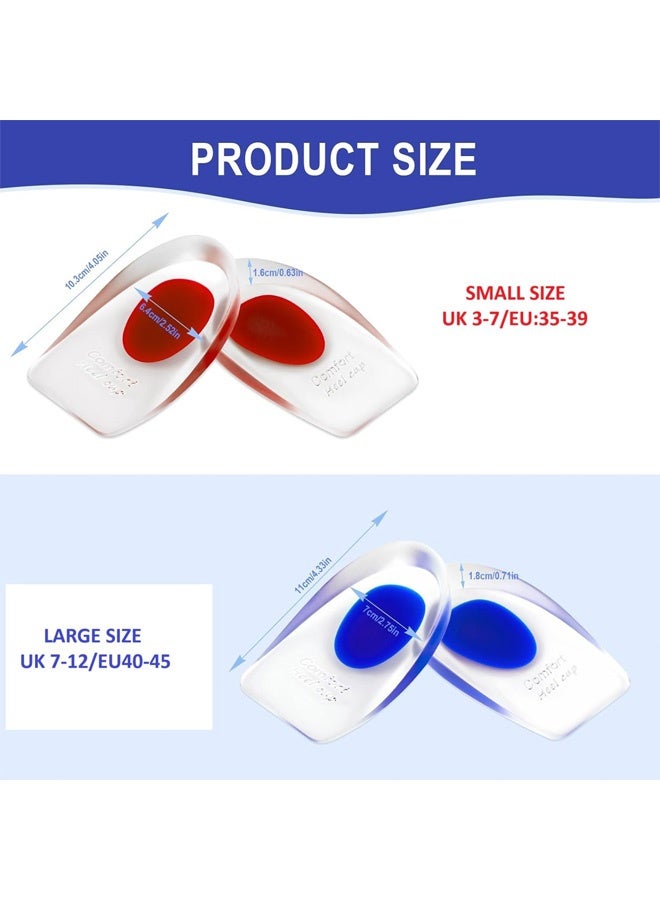 زوجان من وسادات جل للكعب لعلاج التهاب اللفافة الأخمصية، وسادات سيليكون للكعب لتخفيف آلام نتوءات العظام وآلام الأوتار، واقيات داعمة ومريحة للقدم، وسادات جل للكعب للنساء والرجال - Image 2