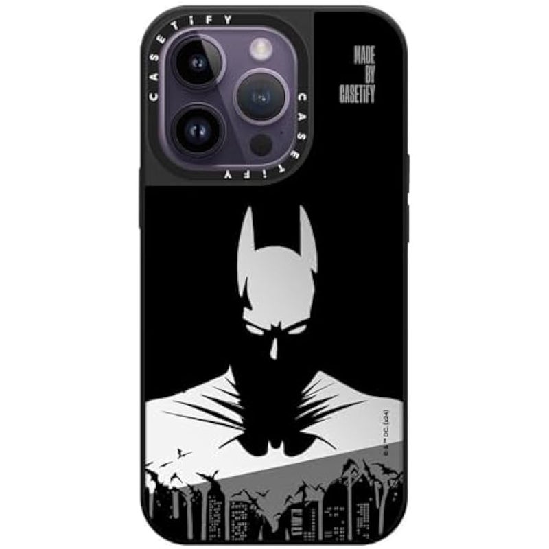 Casetify Mirror iPhone 14 Pro Case 【Batman Co-lab / 4.9ft Drop Protection/Compatible with Magsafe】 - Batman Shadow - Silver on Silver - Image 2
