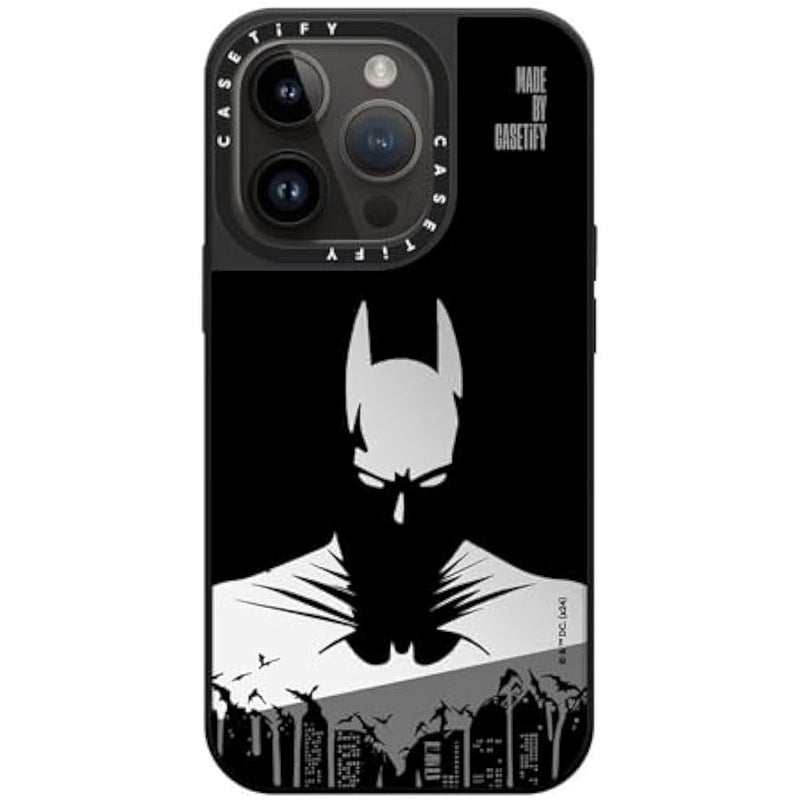 Casetify Mirror iPhone 14 Pro Case 【Batman Co-lab / 4.9ft Drop Protection/Compatible with Magsafe】 - Batman Shadow - Silver on Silver - Image 3