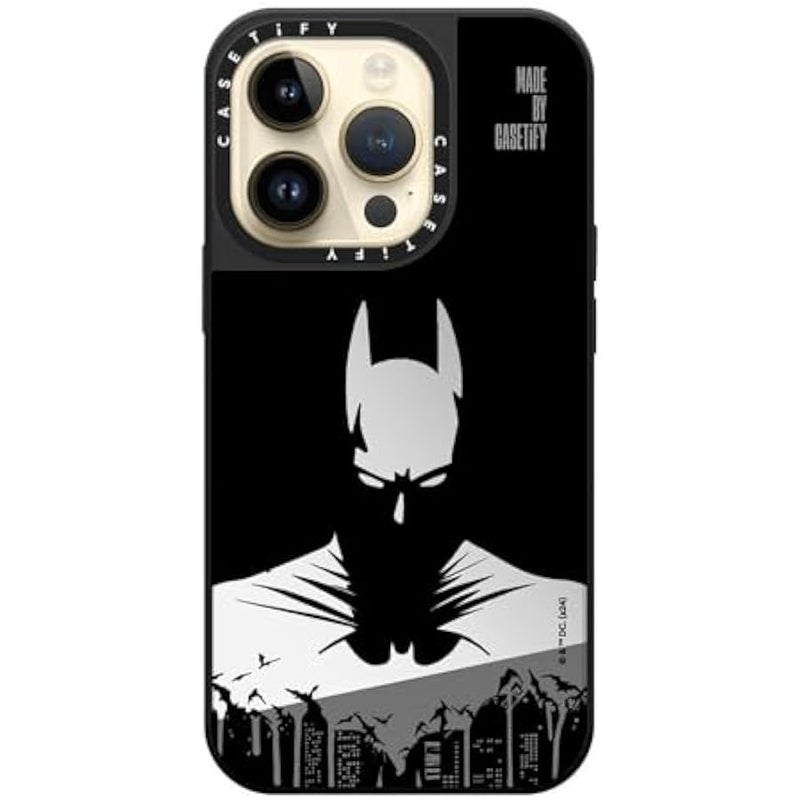 Casetify Mirror iPhone 14 Pro Case 【Batman Co-lab / 4.9ft Drop Protection/Compatible with Magsafe】 - Batman Shadow - Silver on Silver - Image 4