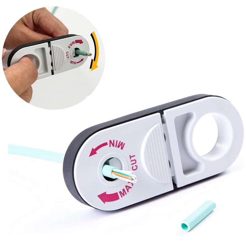 GROWORD Universal Network Wire Stripping Tool for Cat5e Cat 6 Cat 6a Cat7 Cat 8 Professional Coaxial Cable Stripper And Cutters Utp Stp Sftp Pocket Cable Stripper ToolWhite