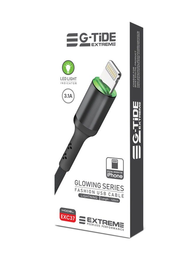 G-TiDE EXTREME Glowing Series EXC37 Lightning Charging Cable With LED - Image 2