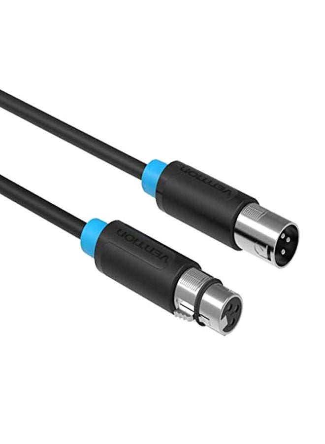 NIBEMINENT XLR Male To Female Mono Extension Cable 2meter Black/Silver 