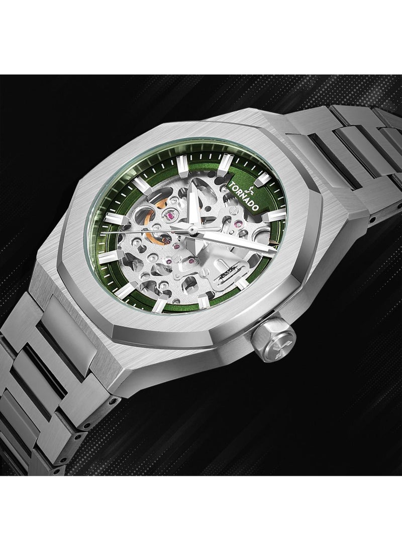 TORNADO Tornado AUTONOVA AUTOMATIC T24303-SBSH Men's Automatic Display Watch & Stainless Steel Strap Silver  - Image 1